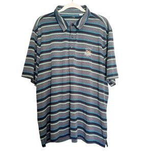 US Open 2016 Oakmont Striped Performance Polo Golf Shirt Grey Blue Green XL